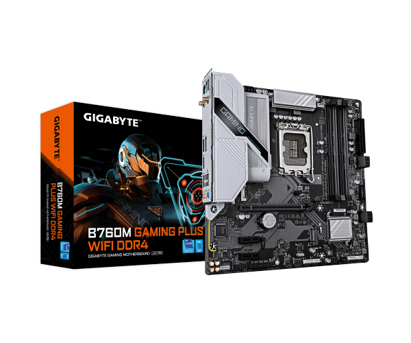 לוח אם GIGABYTE B760M GAMING PLUS WIFI DDR4 mATX LGA 1700 1GbE