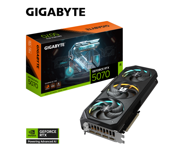 כ.מסך GIGABYTE GeForce RTX 5070 GAMING OC 12G