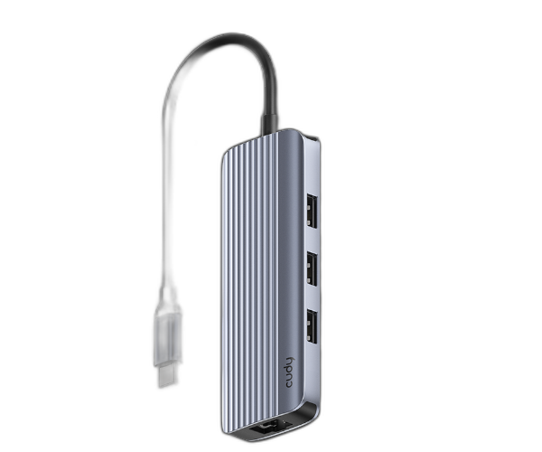 תחנת עגינה 4K-60Hz HDMI 100W PD & CUDY 6-IN-1 USB-C Hub with GbE