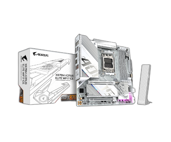 לוח אם Gigabyte X870M A ELITE WF7 ICE ATX AM5 DDR5 X3D PCIE5.0