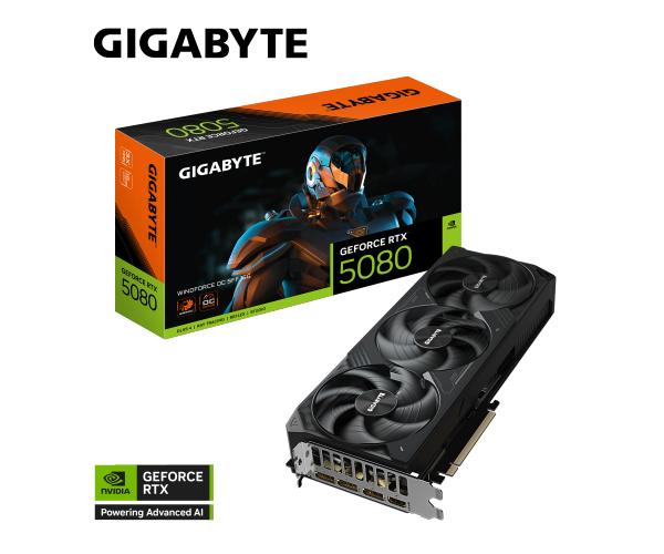 כ.מסך GIGABYTE GeForce RTX 5080 WINDFORCE OC SFF 16G