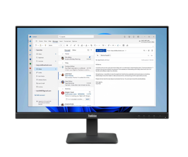 מסך ThinkVision S24-4e 4ms 100Hz FHD IPS 23.8 HDMI VGA Black Vesa