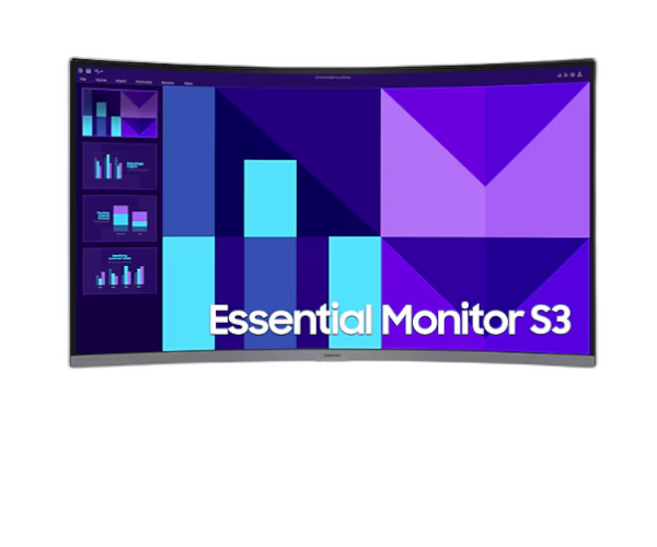 מסך קעור Samsung 32 S3 Essential Monitor FHD 100Hz 4Ms VA Black