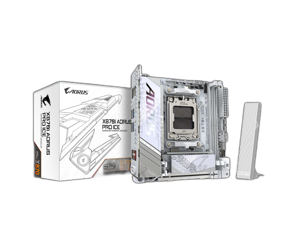 לוח אם GIGABYTE X870I AORUS PRO ICE MINI-ITX DDR5 AM5 BT 2.5GBE